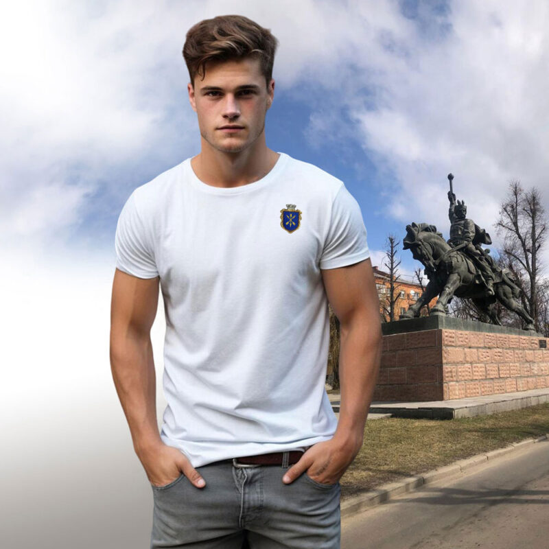 Патріотична Футболка з вишитим Гербом Хмельницького