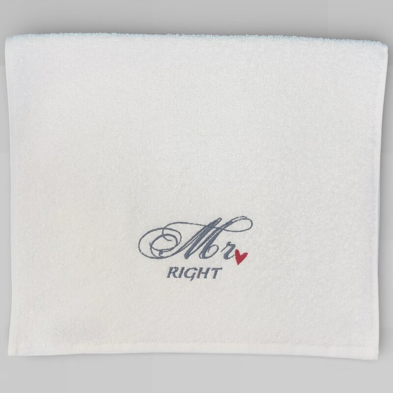 Рушник з вишивкою "Mr right"
