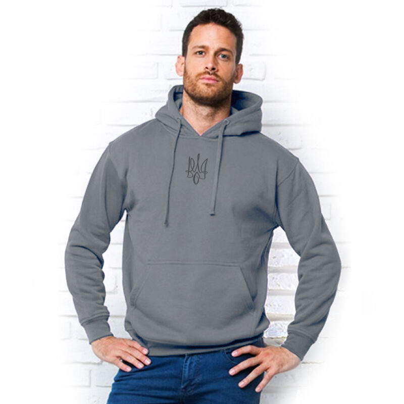 Патріотичне Худі з вишитим Тризубом "Воля" великих розмірів